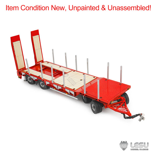 In Stock LESU A0049 1/14 Metal RC Trailer KIT Hydraulic Lifting Tailboard Rear Support Legs 2CH Valve for DIY Tractor Truck Lorry Loader