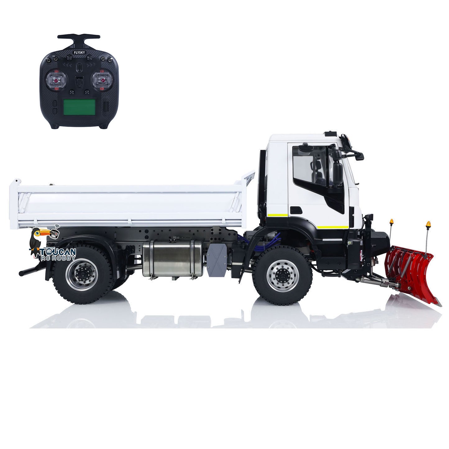 4*4 Metal 1/14 RC Hydraulic Dumper Truck Snow Blade Remote Control Tipper Cars Sound Light LED Assembled and Painted ESC Servo