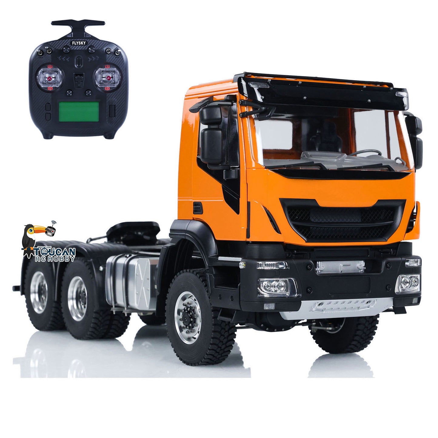 1/14 6x6 RC Tractor Radio Controlled Truck 2-speed Transmission Car Sounds Lights Metal Chassis Servo ESC Motor DIY