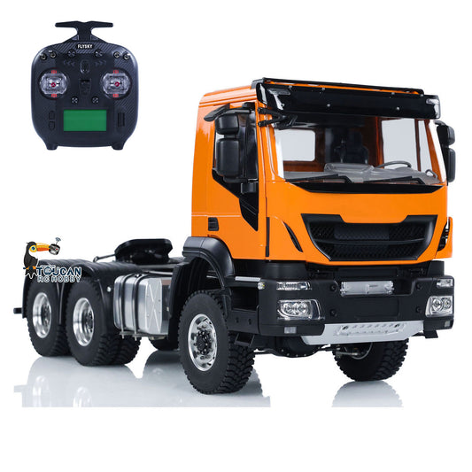 1/14 6x6 RC Tractor Radio Controlled Truck 2-speed Transmission Car Sounds Lights Metal Chassis Servo ESC Motor DIY