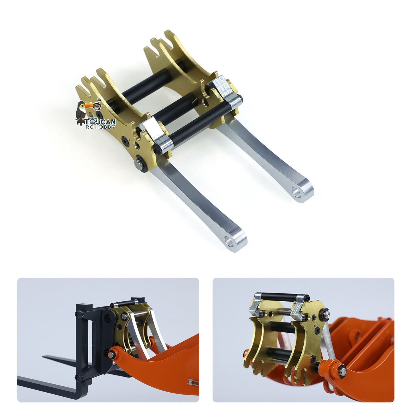 JDM-198 Metal Manual Quick Coupler/Wheel Hubs/Rubber Tire/Fork for 1/14 ZW370 RC Hydraulic Loader DIY Scale Models
