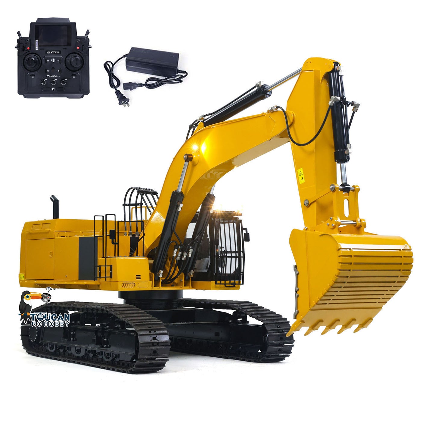 1/8 Metal Remote Control Hydraulic Excavator 390F Heavy Duty 3CH Valves RC Construction Vehicle Models Flysky PL18EV Radio