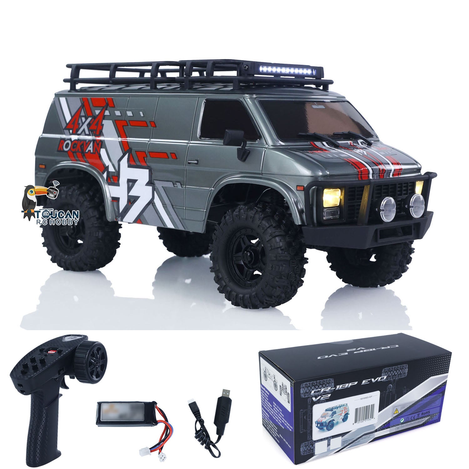4WD Hobby Plus 1/18 RC Rock Crawler CR18P 1810503 2Speed Electric Radi ...