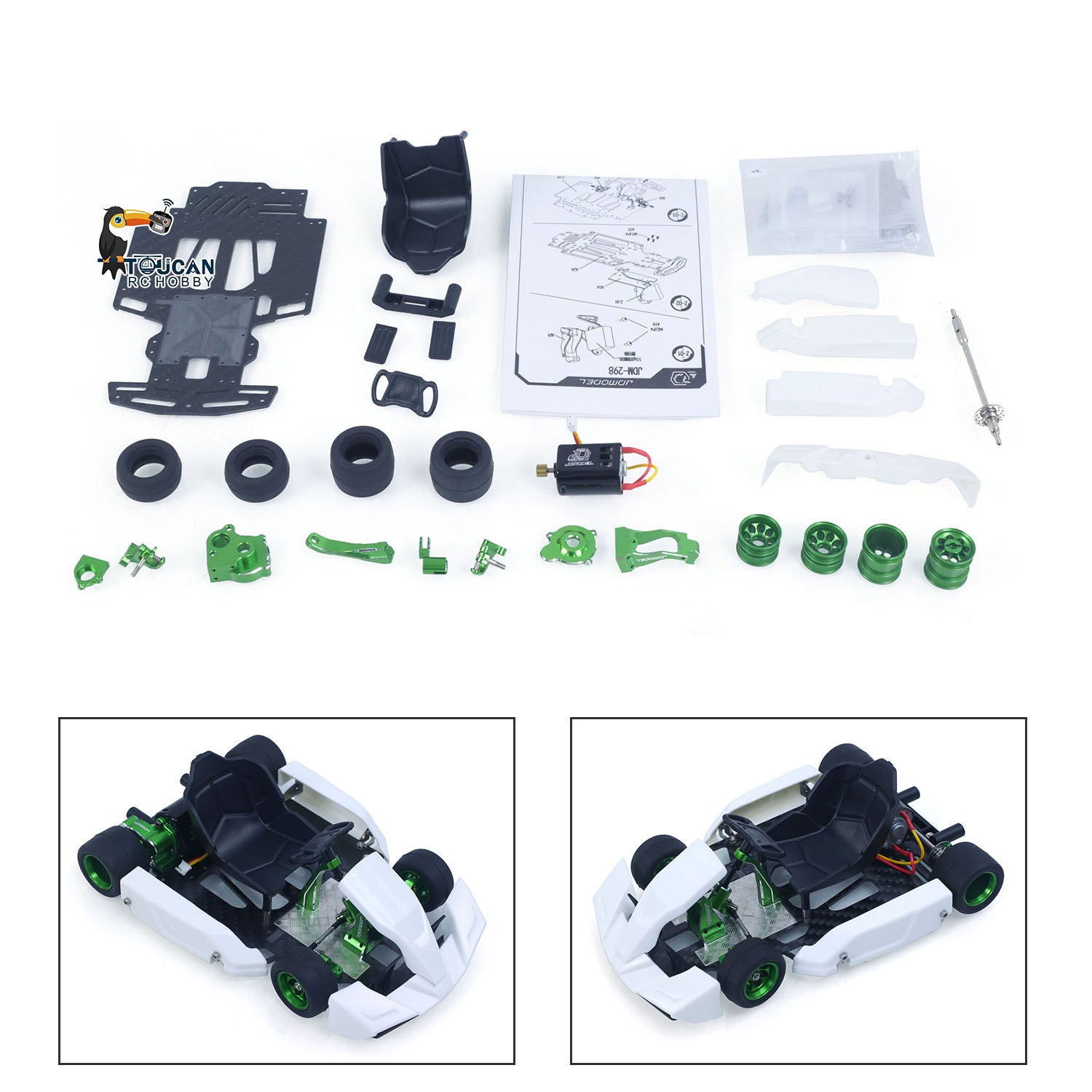 Plastic JDM 1/10 Remote Control Racing Car 298A 4*4 RC Go Kart
