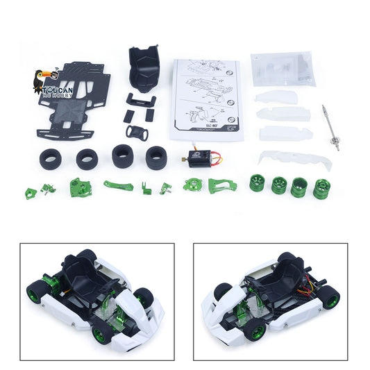 Plastic JDM 1/10 Remote Control Racing Car 298A 4*4 RC Go Kart Model Metal Wheelhub No Lights Sounds Servo Radio Unassembled