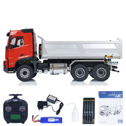 Double E 1/14 Hydraulic RC Dump Truck 6x6 FMX Remote Control Dumper Cars Hobby Model DIY RTR