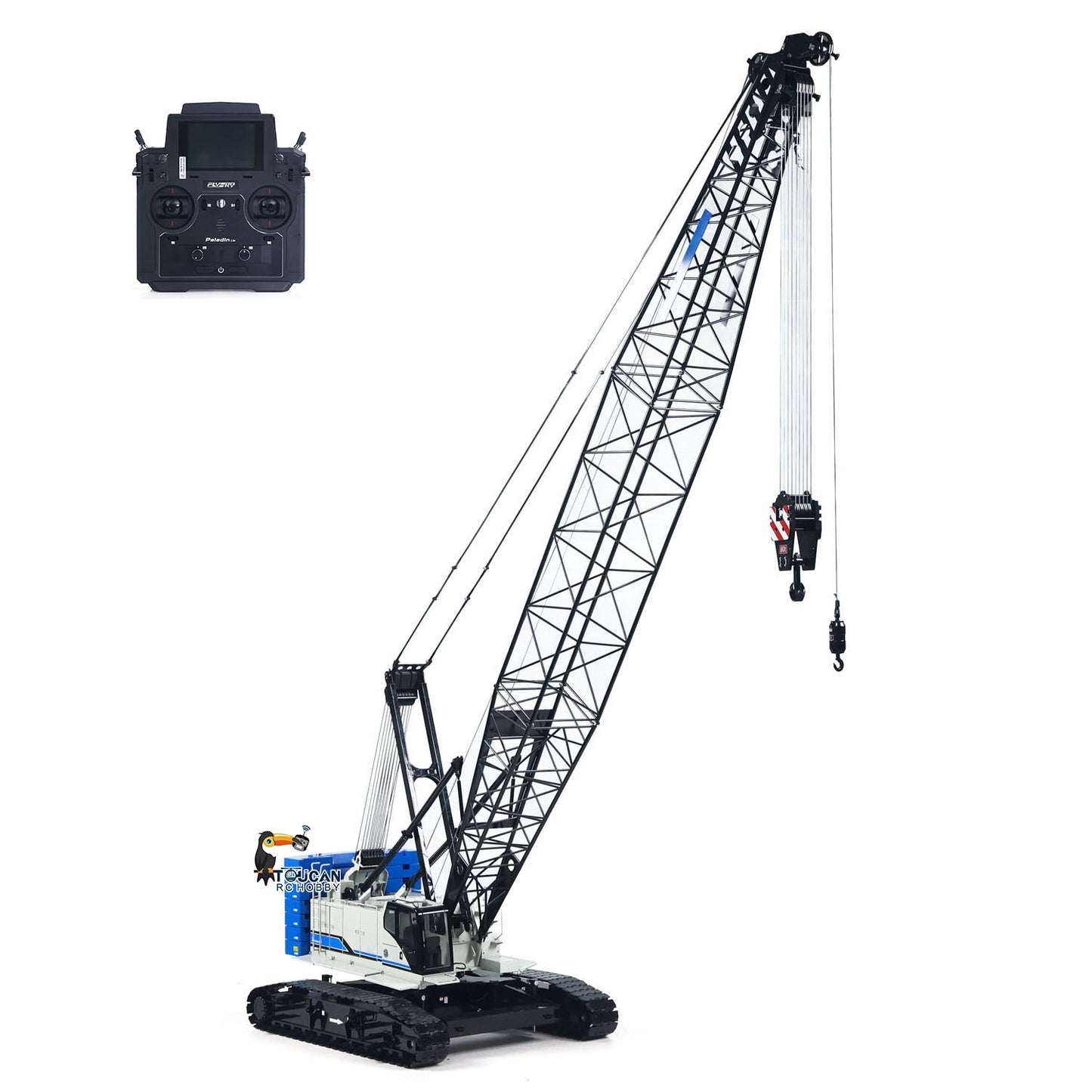 Metal 1/14 RC Hydraulic Crawler Crane C1200 Remote Control Construction Vehicle Flysky PL18 LITE Radio Brushless Motor Battery