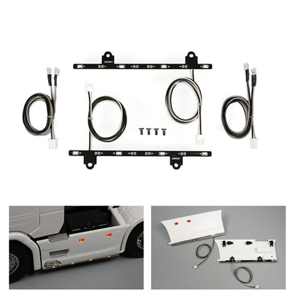 Plastic Side Skirt Light 3-7V LED Warning Lamp for 1/14 DIY TAMIYA Remote Control Tractor Truck Model 770S 6x4 56368 Car Parts
