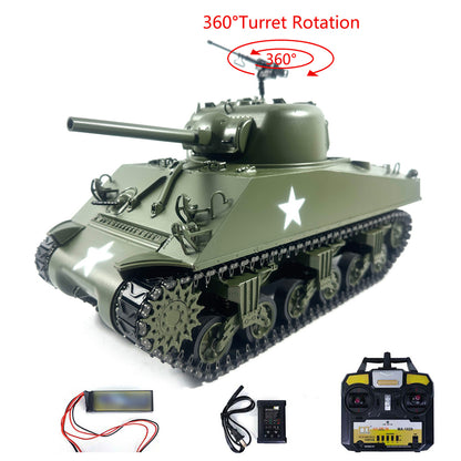 Mato Metal 1/16 M4A3 Sherman Infrared Ver Barrel Recoil RTR Radio Control Tank 1230 Slip Ring Tracks Mainboard Receiver 360Degrees