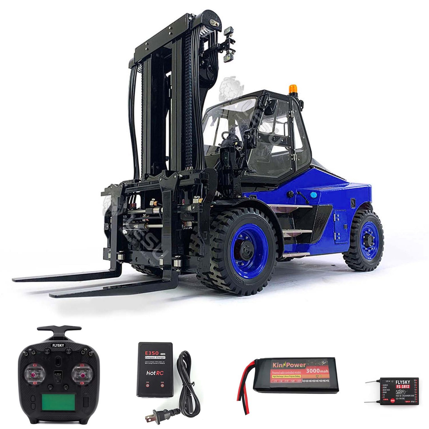 LESU AOUE LD160S 1/14 Metal Hydraulic RC Forklift FlySky ST8 Remote Controller and SR12 Receiver 6 Ways Reversing Valve Sound Light System