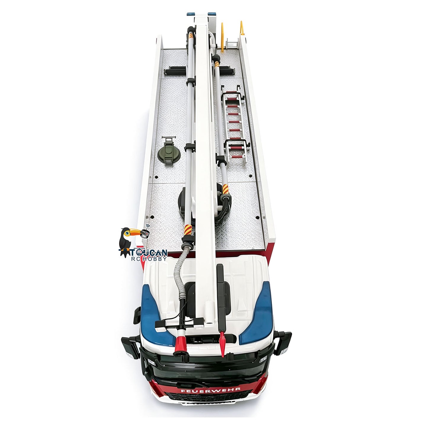 TOUCAN RC HOBBY 3363 1/14 6x4 RC Folding Aerial Ladder Fire Truck Metal Chassis Remote Control Water Spray Trucks 2-Speed Transmission LED Sound