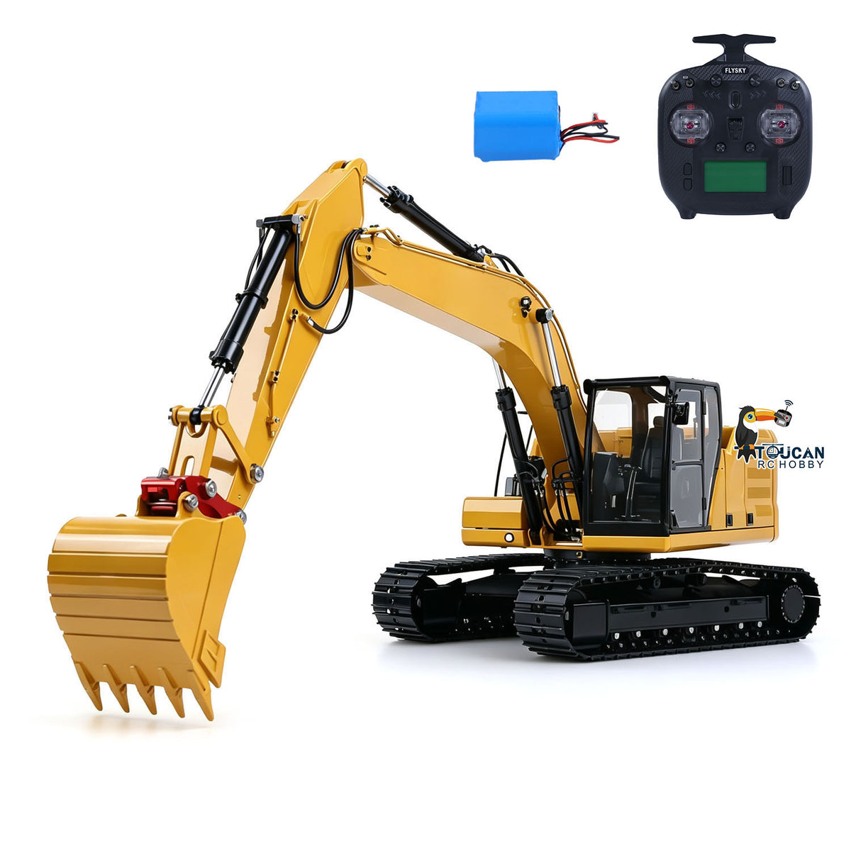 TOUCAN RC HOBBY Metal 1/14 Remote Control Hydraulic Excavator 320 3Ways Valve RC Digger Engineering Vehicle ST8 Radio Lights Battery RTR Model