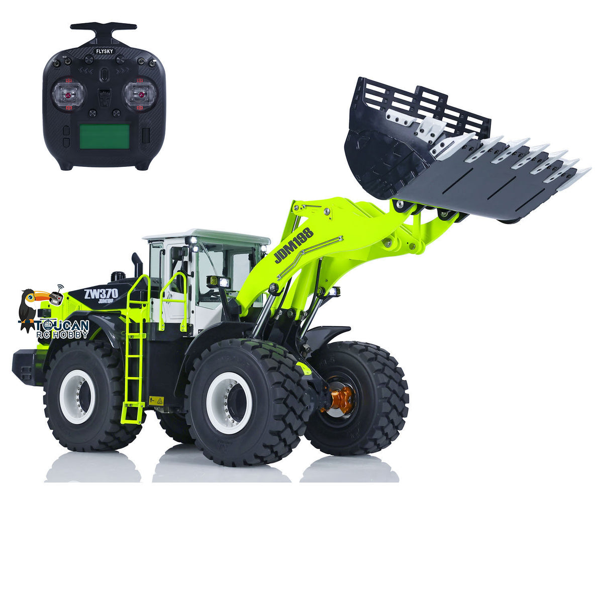 TOUCAN RC HOBBY JDMODEL 1/14 RC Metal Loader ZW370 198 Hydraulic Construction Vehicle Realistic Scale Model Light Sound Radio System for Adult