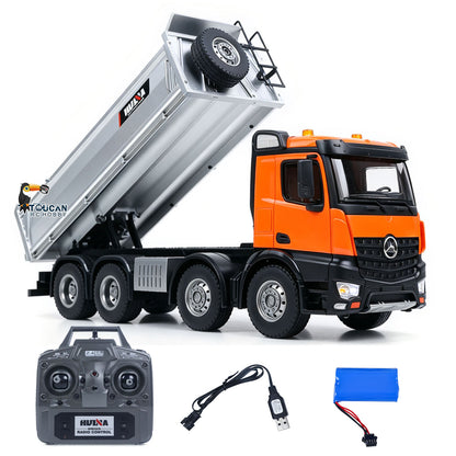 Fast Free Shipping for EU HUINA 1/14 RC Dump Truck 1536-1 - Metal 8X8 RTR
