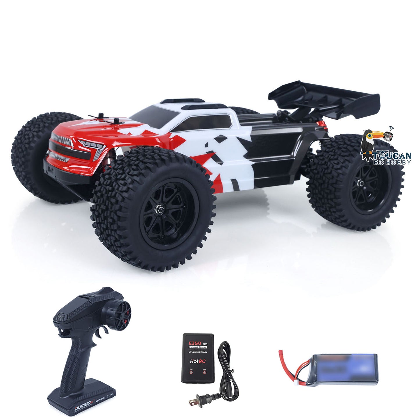 US Stock RTR 1002 1/10 4*4 RC Electric Racing Truck 90KM/H Remote Control Model Car 10KG Servo Nylon Frame Carbon Fiber Shock Towers