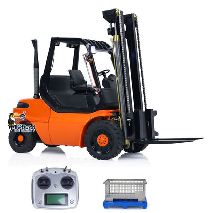TOUCAN RC HOBBY LXY 1/14 Metal Hydraulic RC Forklift Remote Controlled Wheeled Transfer Car Construction Vehicles Light Sound FlySky I6S Radio Controller PNP RTR