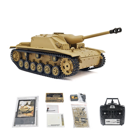 Plastic Henglong 1/16 7.0 Mainboard German Stug III RTR RC Tank Model 3868 BB IR Steel Gearbox 1800MAH Battery Radio Sound Light