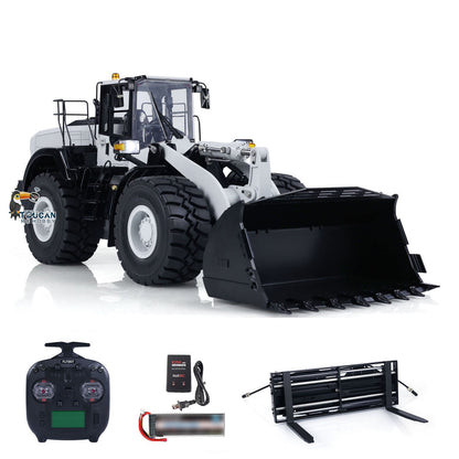 1/14 RC Metal Hydraulic Loader WA480 Electric Construction Heavy Machine Quick Coupler Fork Bucket Light Sound ST8 Radio Battery