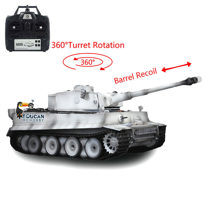 TOUCAN RC HOBBY Henglong 1/16 TK7.0 Promotion Tiger I RC Tank 3818 with Barrel Recoil 360 Degrees Turret IR Smoke Metal Tracks Sprockets Idlers Wheels