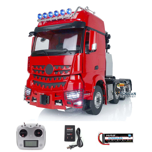 LESU 1/14 8x8 RC Tractor Truck W/ Metal Equipment Rack Sound Light System Front Hook for 3363 1851 Radio Control Emulated Cars
