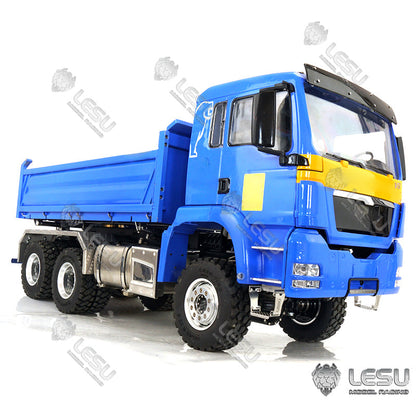 LESU 1/14 Metal Remote Controlled TGS Three-way Transmission Dumper Truck Hydraulic Lights Sound System ESC Servo