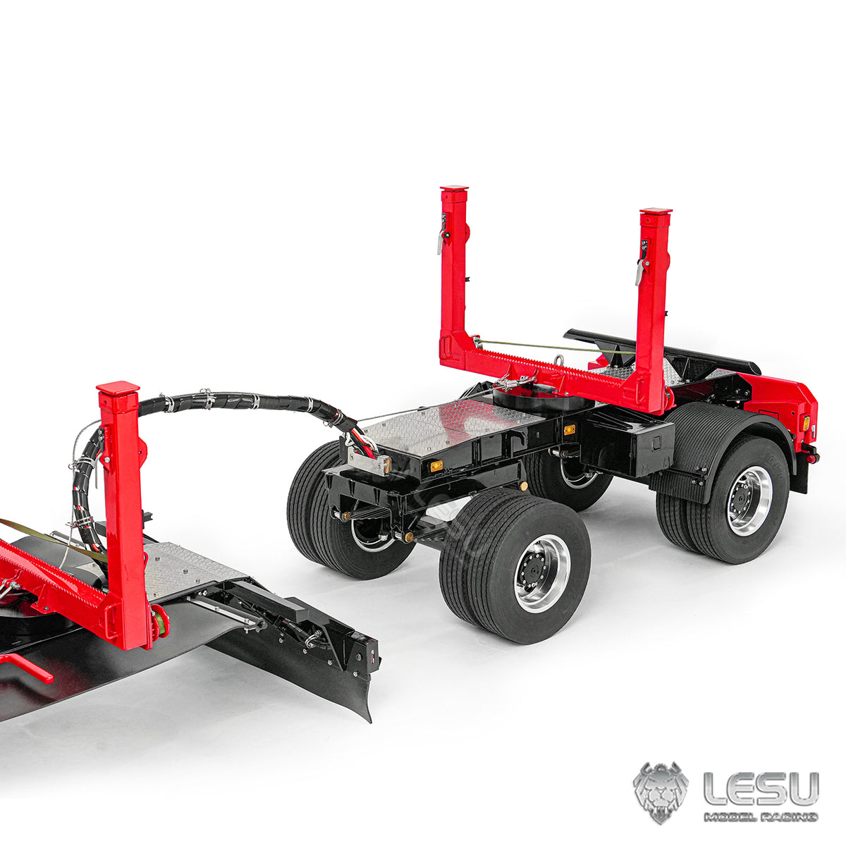 TOUCAN RC HOBBY LIMITED-TIME SALE LESU A0052 1/14 Metal Hydraulic RC Timber Transport Truck Mounting Base with 8CH Reversing Valve Grapple 360 Degree Crane 2Axles Trailer