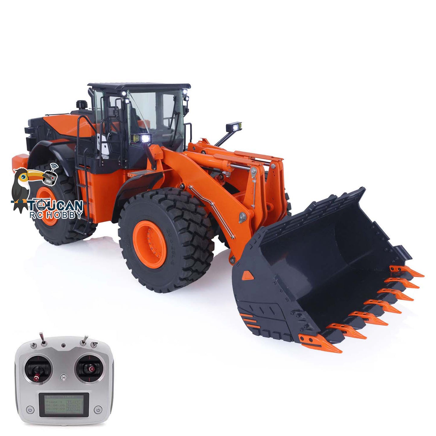 IN STOCK Metal JDM-198 1/14 RC Hydraulic Loader ZW370 Heavy Construction Vehicles Models USB Cable FS I6S Controller and Receiver