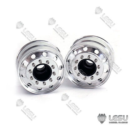 LESU Metal Wide Front Rear 41.5MM Wheel Hub Flange Wide Narrow Tire Parts for Tamiya 1/16 RC Tractor Truck Trailer Dumper
