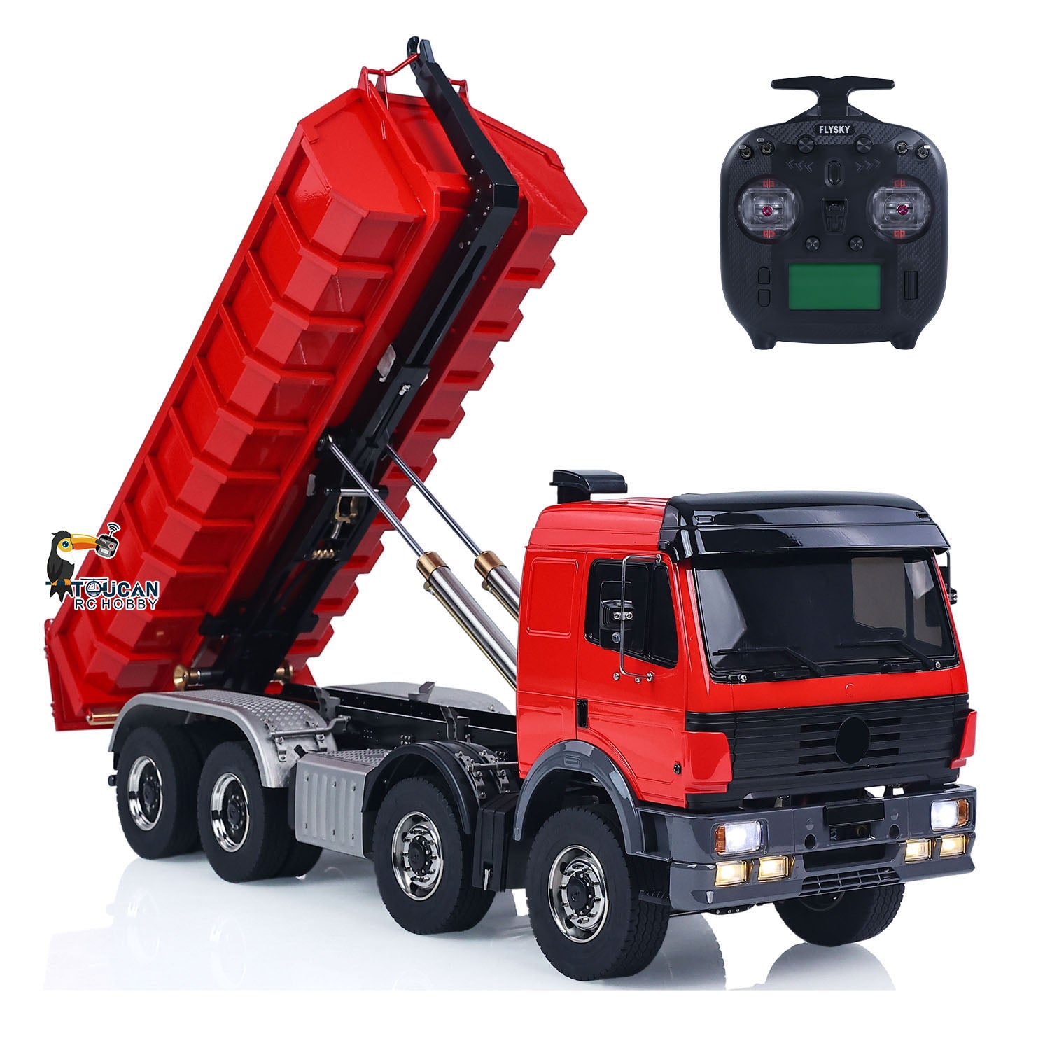 1/14 Metal RC Dump Truck 1838 8X8 Roll On Off Dumper Hydraulic Tipper