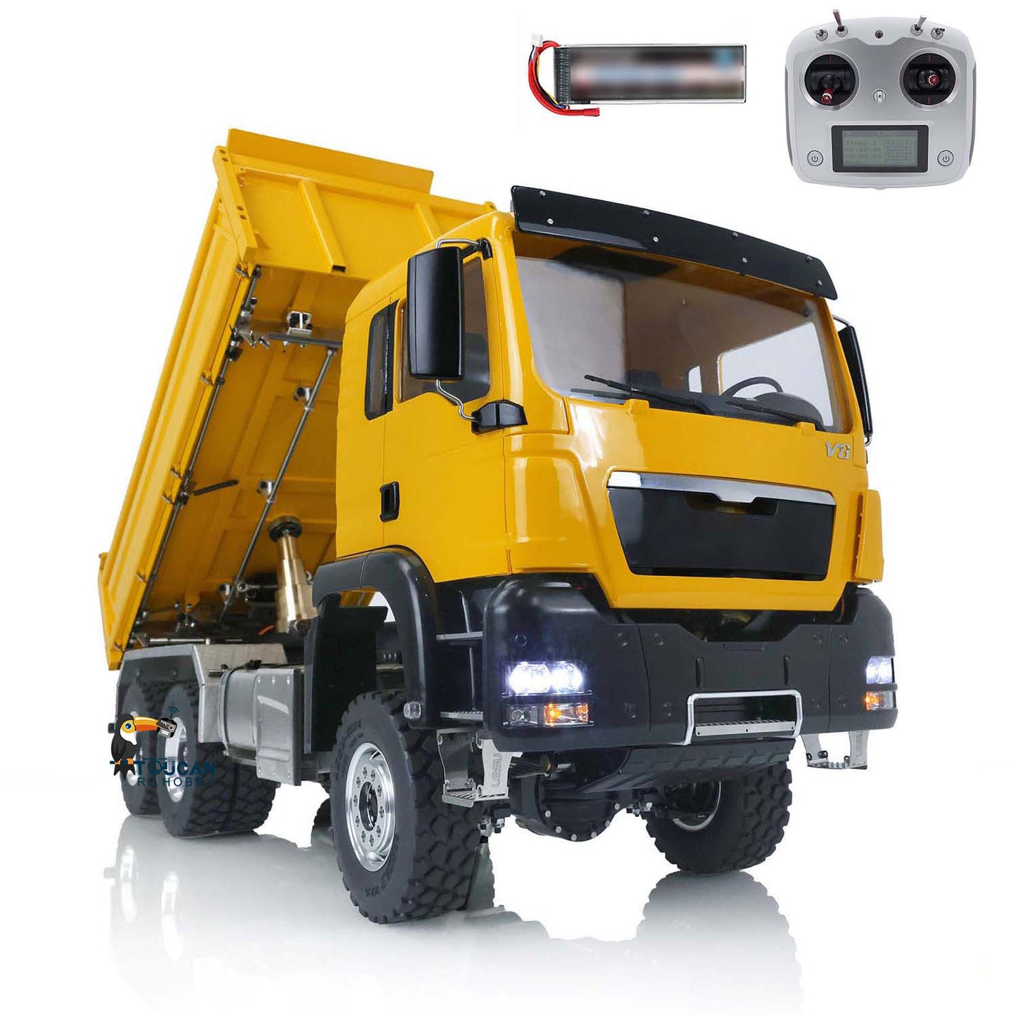 LESU 1/14 Metal 3 Ways RC Dumper Truck Model 3Speed Transmission Sound Light System Scale Vehicle for Engineering Vehicle Enthusiast