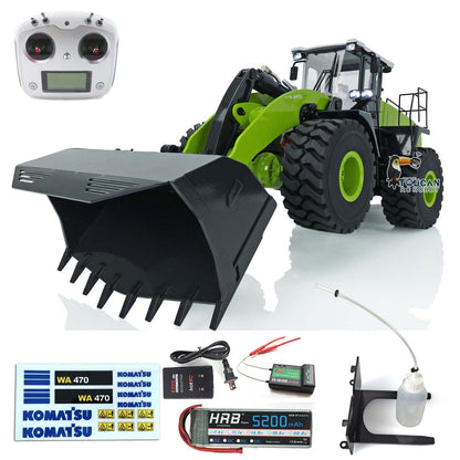 Metal 1/14 Scale WA470 RC Hydraulic Loader 980L Ready to Run XDRC Construction Vehicle Lights Sound Battery