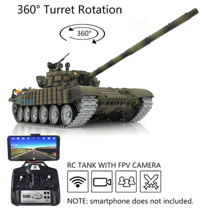 TOUCAN RC HOBBY Heng Long TK7.0 1/16 T72 3939 Soviet Union KV-1 3878 RC Tank FPV 360 Degree Turret BB IR Metal Barrel Tracks Drive Idler Road Wheels