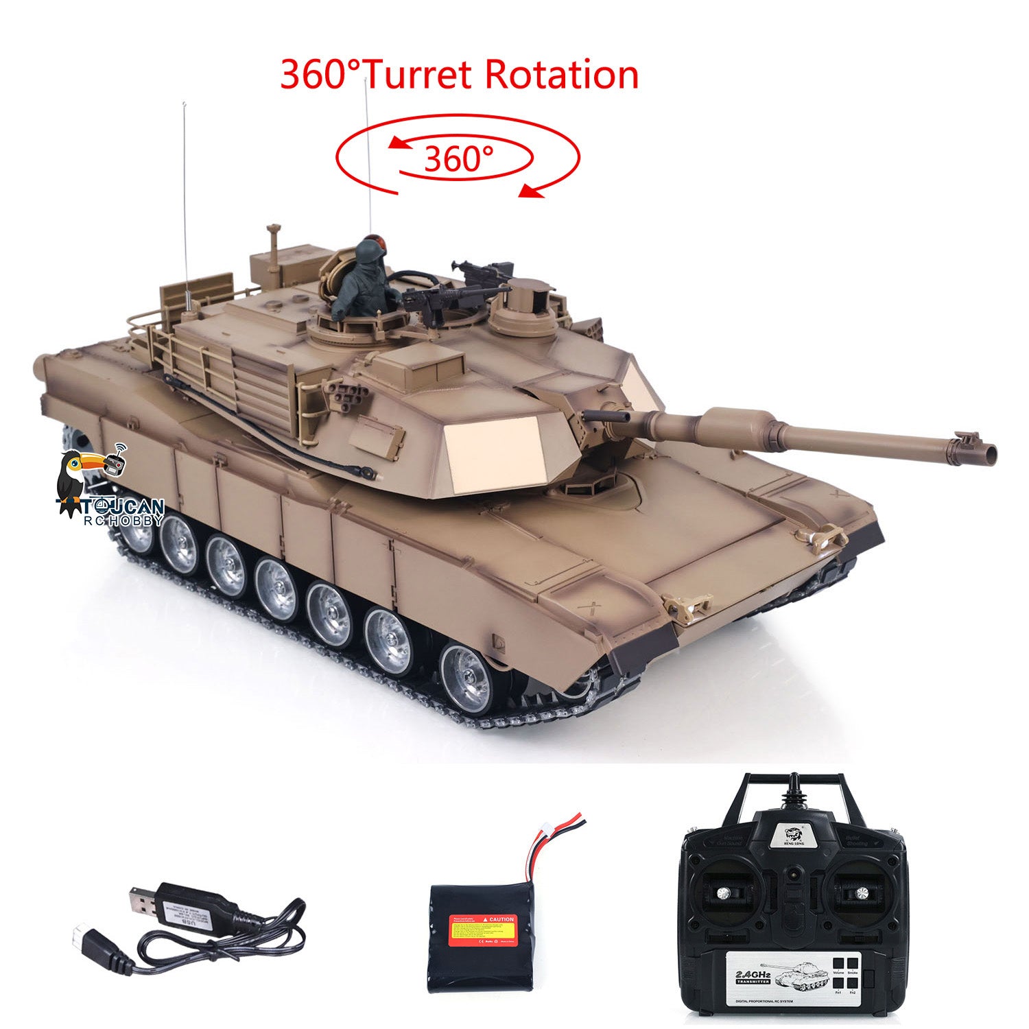1/16 RC Main Battle Tank Abrams M1A2 Metal Chassis Wheels Steel