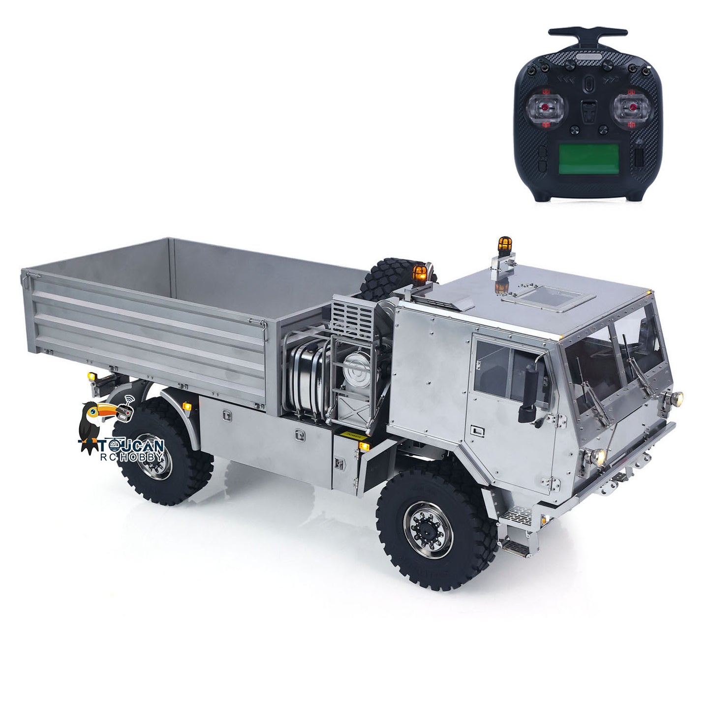 In Stock T815 3Speed 1/14 RC Off Road Military Truck Metal Body Remote Control 4X4 Transport Vehicle Flysky ST8 Radio Differential Locks