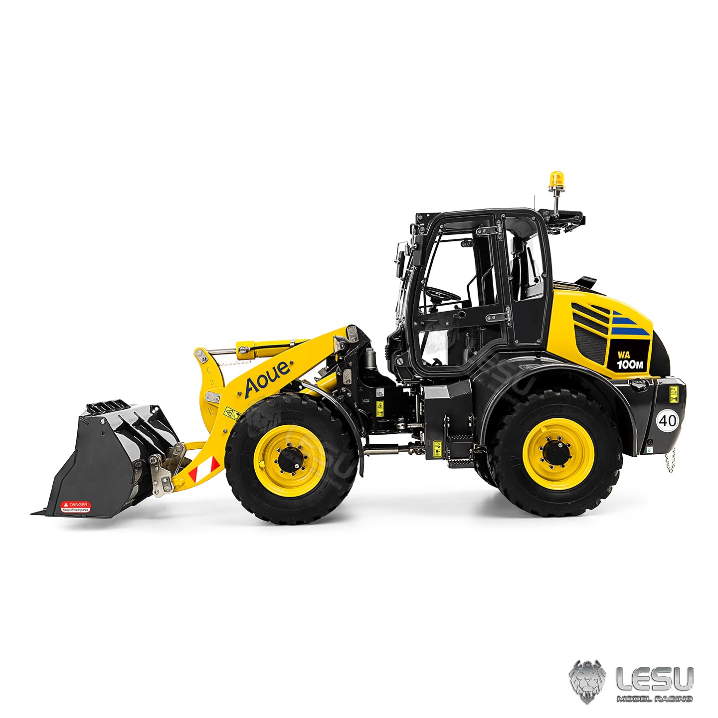 All wheel drive hydraulic RC loader with functional differential lock system

