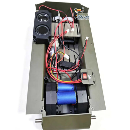 Metal Chassis Smoke Unit Gearbox Power Blue Motor Speaker Switch for Henglong 1/16 RC Battle Tank 3898 USA M4A3 Sherman Model