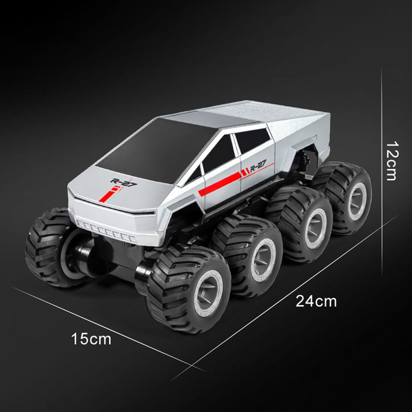 1/18 2.4G RC Pickup Truck Model Q218 8*8 Amphibious All Terrain Controlled Off Road Car Stunt Vehicle 360 Rotation RTR Battery