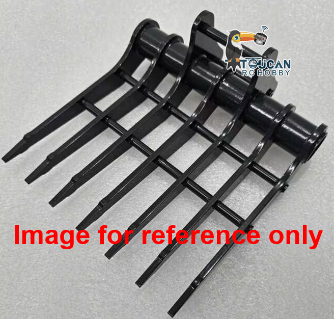 Toucan Metal Grading/Trapezoidal/Narrow Toothless/Toothed/Rake/Grille Bucket for 1/12 Hydraulic Remote Control Tracked Excavator C395 LR976 E650 RC Digger Model Construction Vehicle