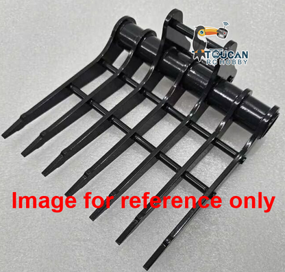 Toucan Metal Grading/Trapezoidal/Narrow Toothless/Toothed/Rake/Grille Bucket for 1/12 Hydraulic Remote Control Tracked Excavator C395 LR976 E650 RC Digger Model Construction Vehicle