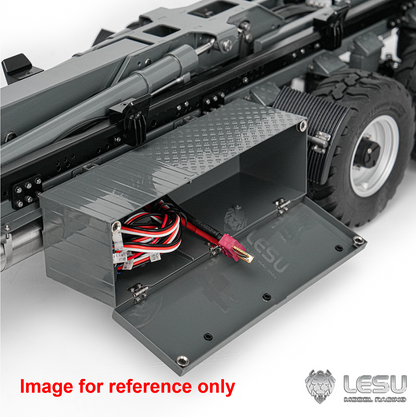 LIMITED-TIME SALE IN Stock LESU A0066 1/14 Metal Hydraulic RC Roll Off Trailer Telescopic/Folding Hooklift with Support Legs 5CH Reversing Valve Lights