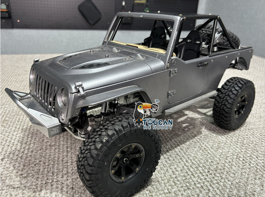 Free Shipping CN Stock Second-hand Capo 1/8 RC Racing JKMAX Metal Rock Crawler Car Light System Silver & Gray