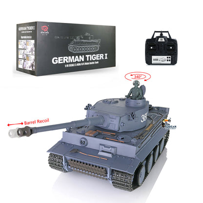 2.4Ghz Henglong 1/16 Plastic German Tiger I Radio Control Tank 3818 7.0 RTR RC Tank BB Shooting Smoking Sound Effect Recoil Barrel