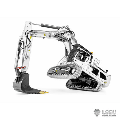 LESU LR956 1/14 Metal RC Excavator B0040 3-arm Hydraulic Digger Brushless Motor Lighting System Dual-Pump Electronic Display Screen for Hobbyists