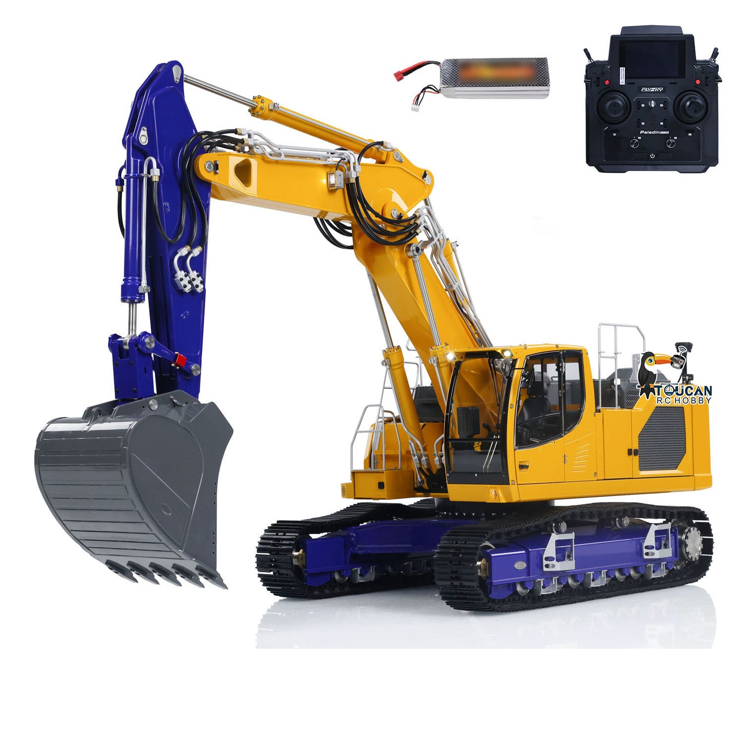 1/14 LESU LR945 3 Arms RC Hydraulic Excavator RTR Radio Control Digger DIY Model Ready to Run FlySky PL18EV Lite Light System