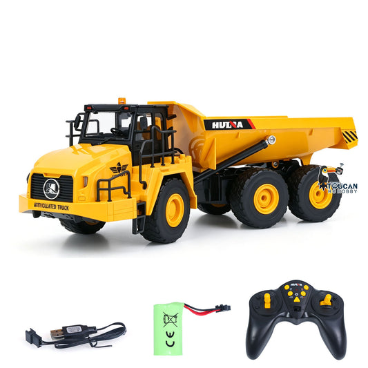 TOUCAN RC HOBBY HUINA 553 1/16 Half Metal Electric Remote Control Dump Truck RC Construction Vehicle Tipper Lights Sounds Effect RTR Model