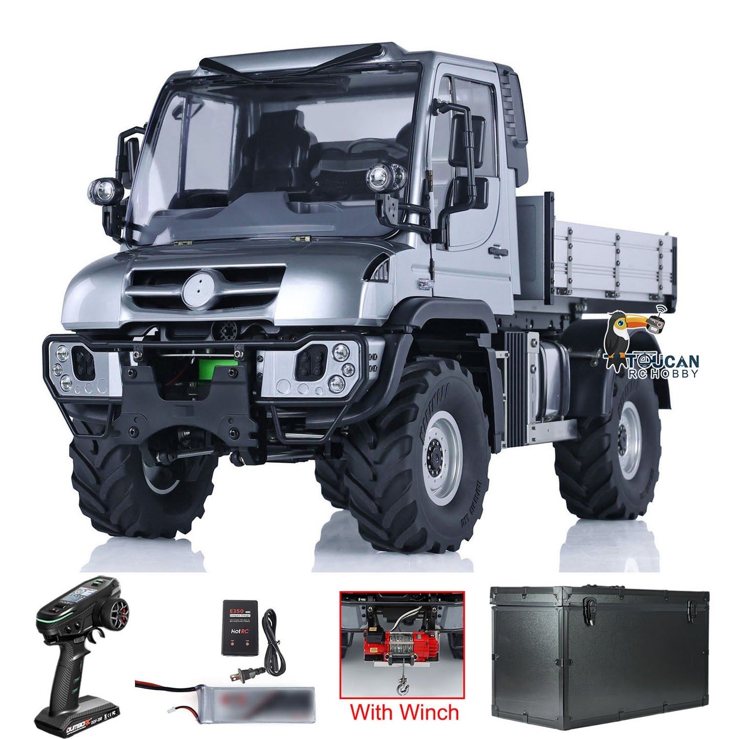 UNI U423 1/10 RC Rock Crawler Car RTR 4X4 4WD Remote Control Off-road Vehicles Metal Axles Bucket Light Sound DDF350 Radio Battery