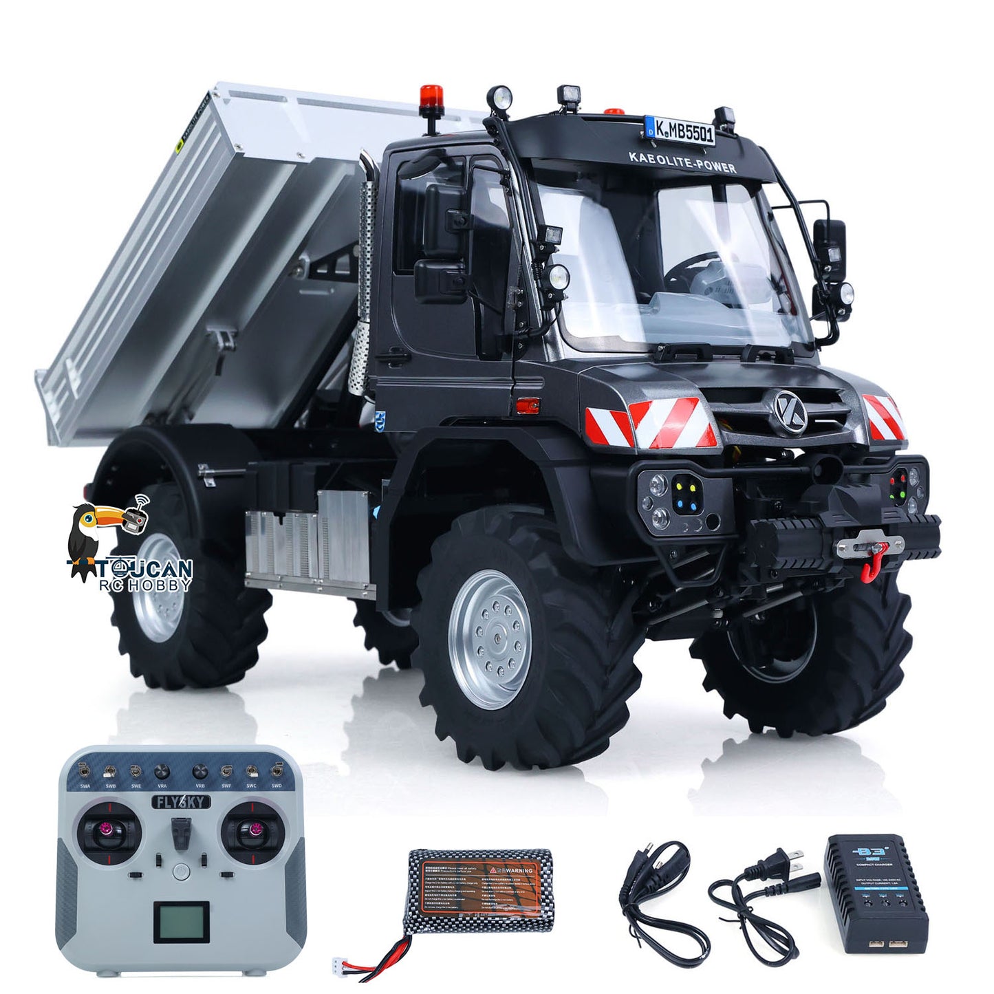 Kabolite 5501 1/14 Metal RC Crawler Electric Lifting ATV Off Road Truck Lorry 4X4 Axle Differential Lock 2-Speed Transmission Light Sound System