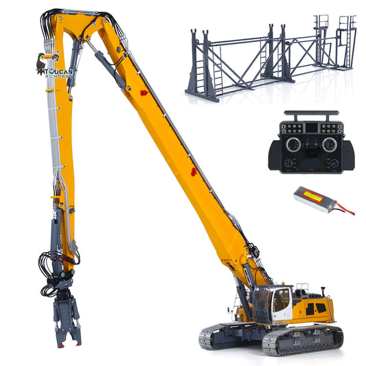 Second Hand 1/14 RC Full Hydraulic Demolition Excavator LESU LR960 RTR Digger Frsky XE Radio