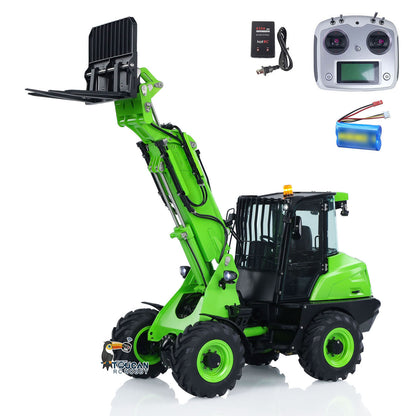 TOUCAN RC HOBBY LESU AOUE AT1050 1/14 Metal 4X4 RC Hydraulic Telescopic Arm Loader FlySky I6S Radio Controller Fork Bucket Sound Light System