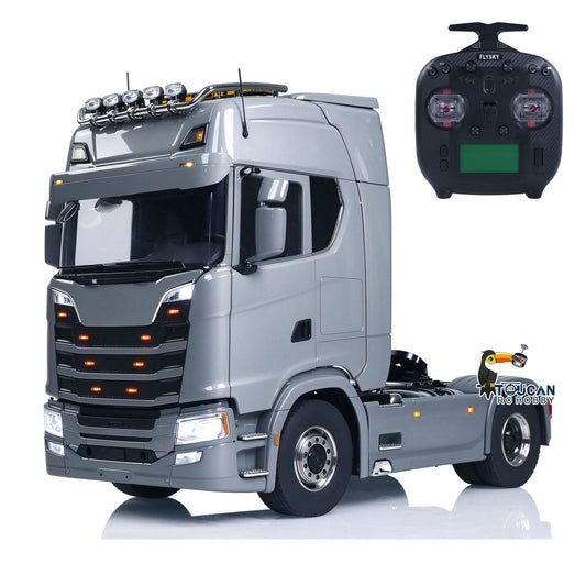 TOUCAN RC HOBBY LXY Metal Chassis Fifth Wheel 4X4 1/14 3Speed Radio Control Tractor Truck 770S Axle Locks Brushed ESC Motor Light System No Battery